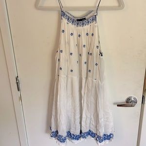 Aqua Blue and White Summer Baby doll dress